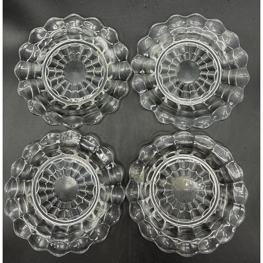 Cambridge Cascade 6.5" Salad Plates - Set of 4 Vintage Glassware